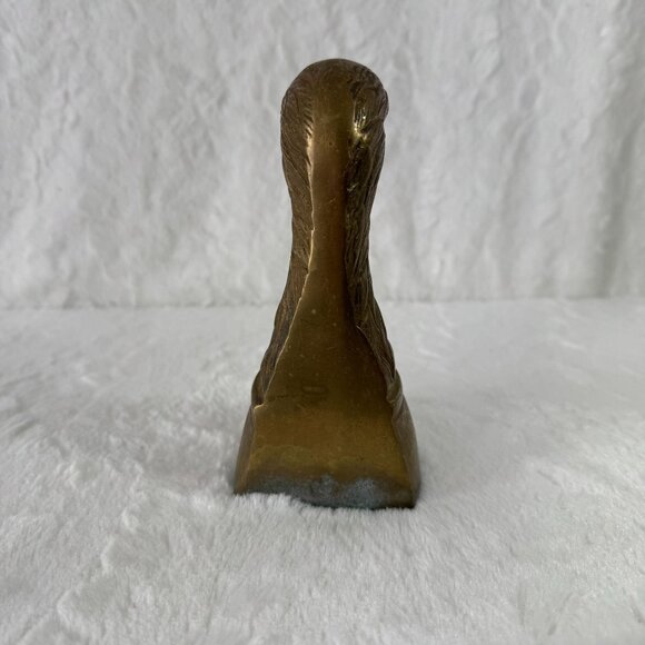 Brass Eagle Bust Paperweight Bookend 6.5" Tall Vintage Home Decor Unique - Picture 3 of 7